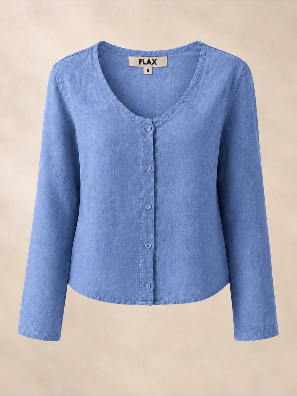 FLAX Women's Blue Button-Front and Pintuck Back Top-Small-NWOT